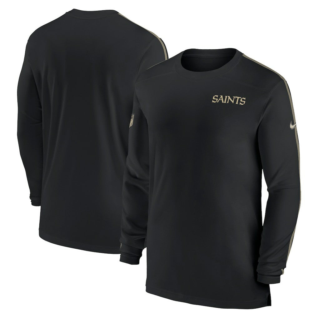 New Orleans Saints Sideline Coach UV Performance Long Sleeve T-Shirt Black - Nike