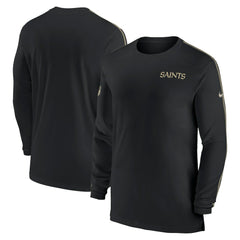 New Orleans Saints Sideline Coach UV Performance Long Sleeve T-Shirt Black - Nike