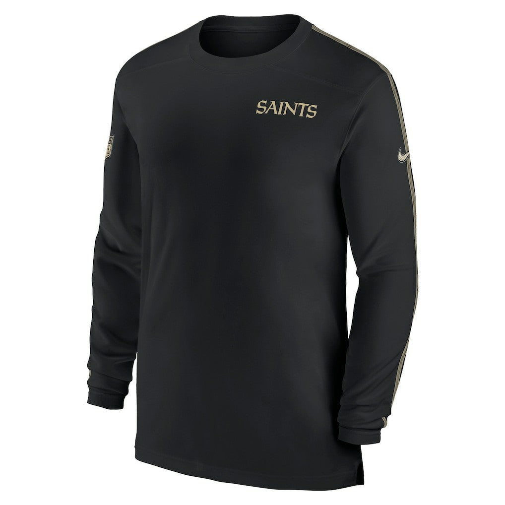 New Orleans Saints Sideline Coach UV Performance Long Sleeve T-Shirt Black - Nike