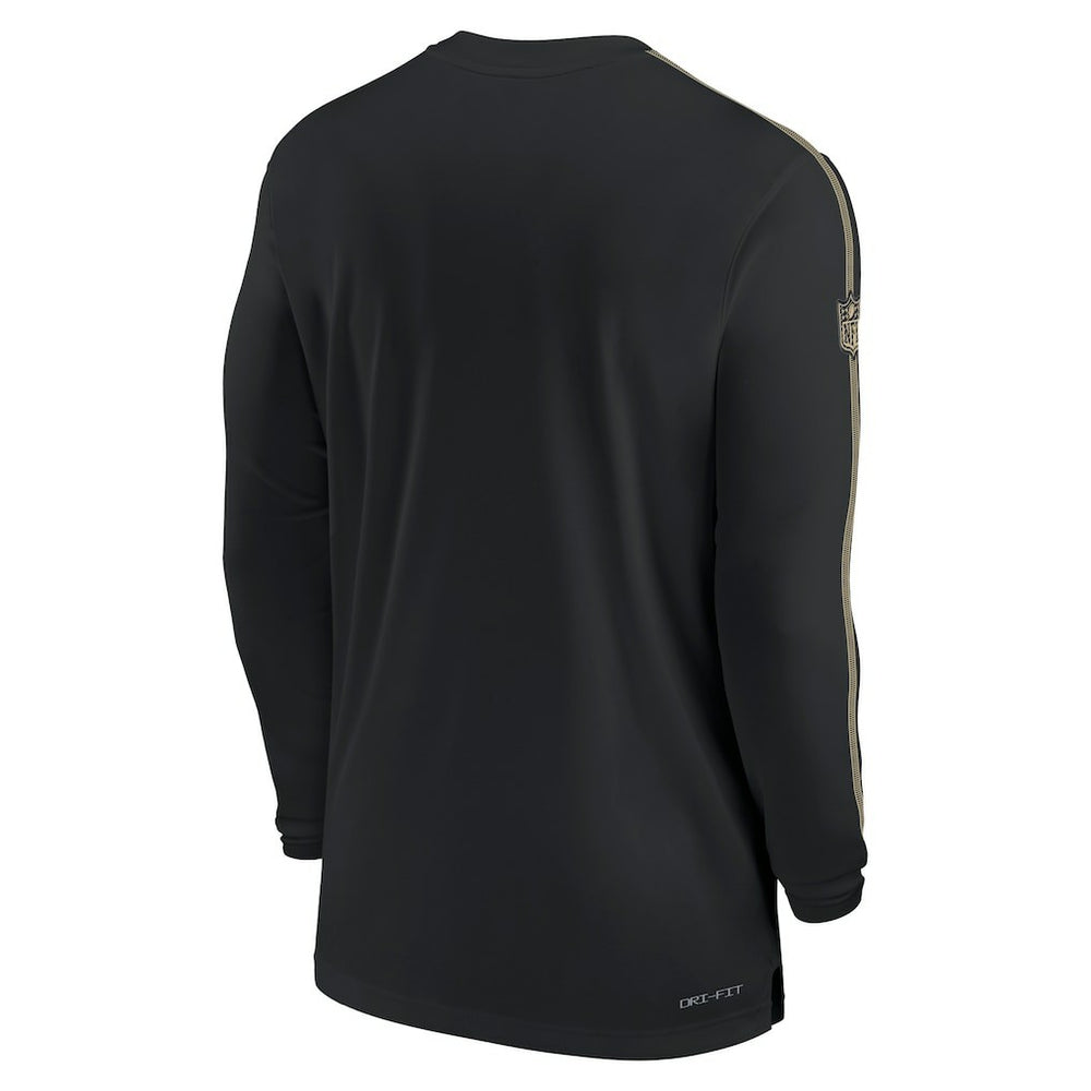 New Orleans Saints Sideline Coach UV Performance Long Sleeve T-Shirt Black - Nike