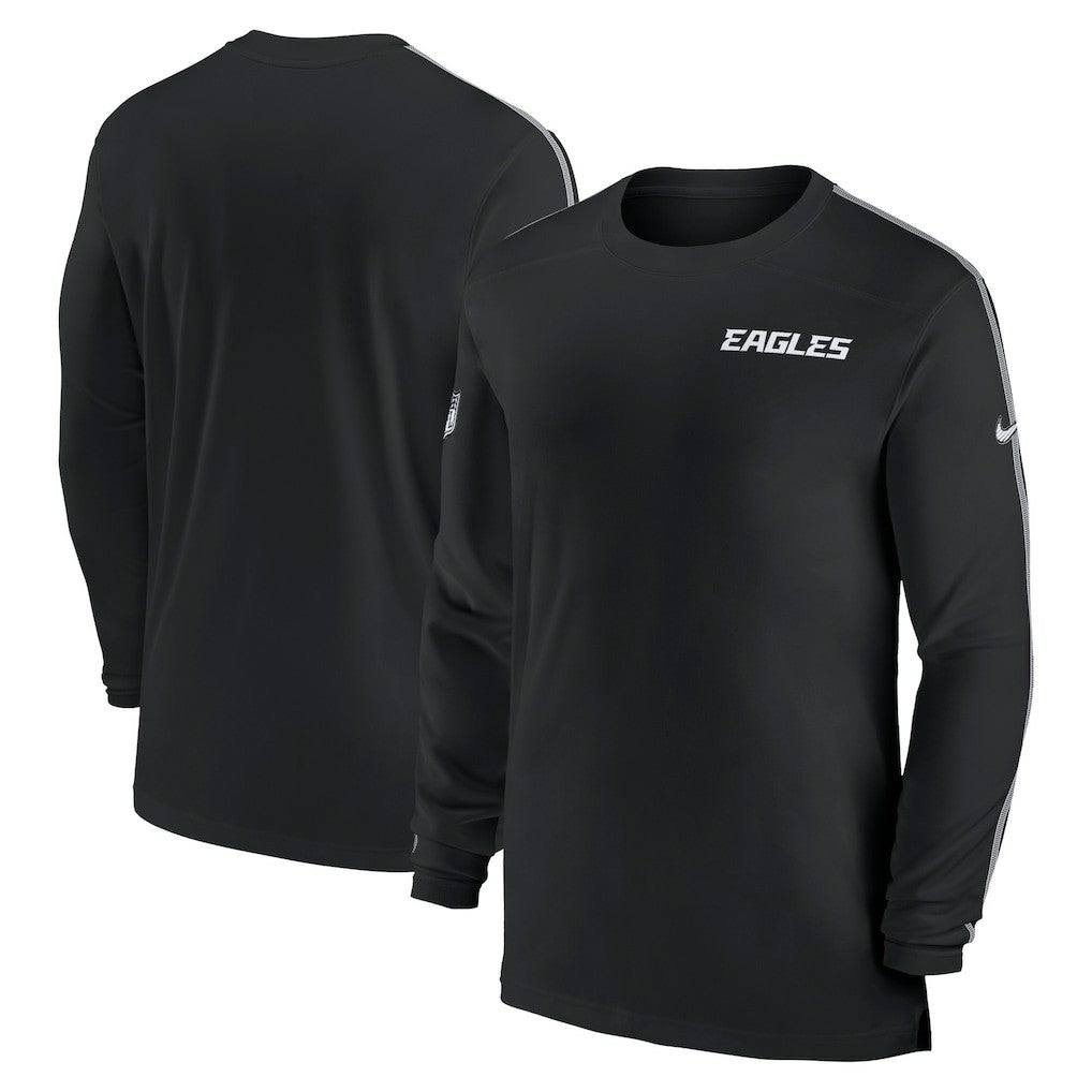 Philadelphia Eagles Sideline Coach UV Performance Long Sleeve T-Shirt Black - Nike