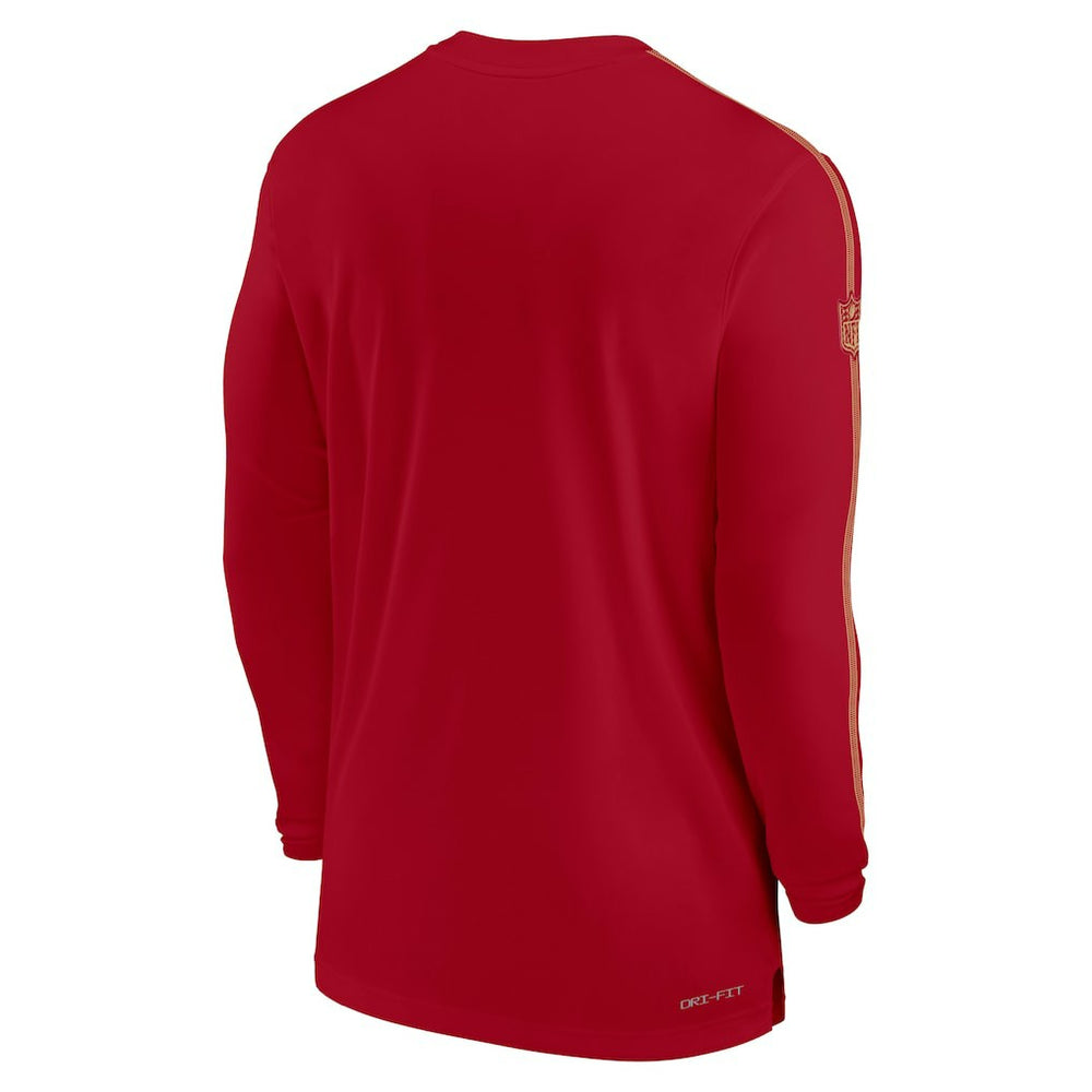 San Francisco 49ers Sideline Coach UV Performance Long Sleeve T-Shirt Scarlet - Nike