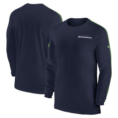 Seattle Seahawks Sideline Coach UV Performance Long Sleeve T-Shirt College Navy - Nike