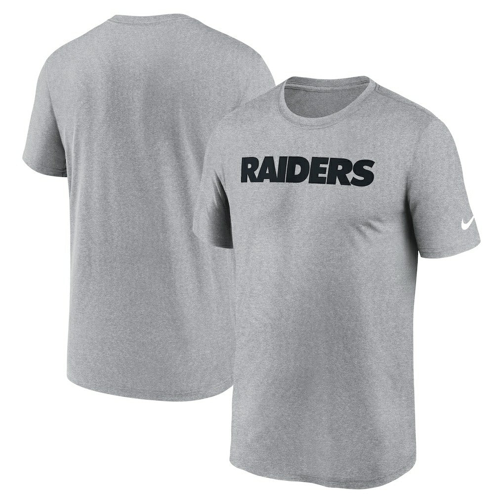 Las Vegas Raiders Primetime Legend Wordmark Performance T-Shirt Heather Gray - Nike