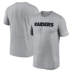 Las Vegas Raiders Primetime Legend Wordmark Performance T-Shirt Heather Gray - Nike