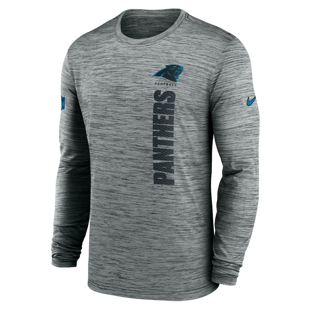 Carolina Panthers Sideline Velocity Dri-FIT Long Sleeve T-Shirt Gray - Nike