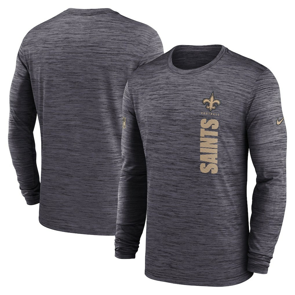 New Orleans Saints Sideline Velocity Dri-FIT Long Sleeve T-Shirt Black - Nike