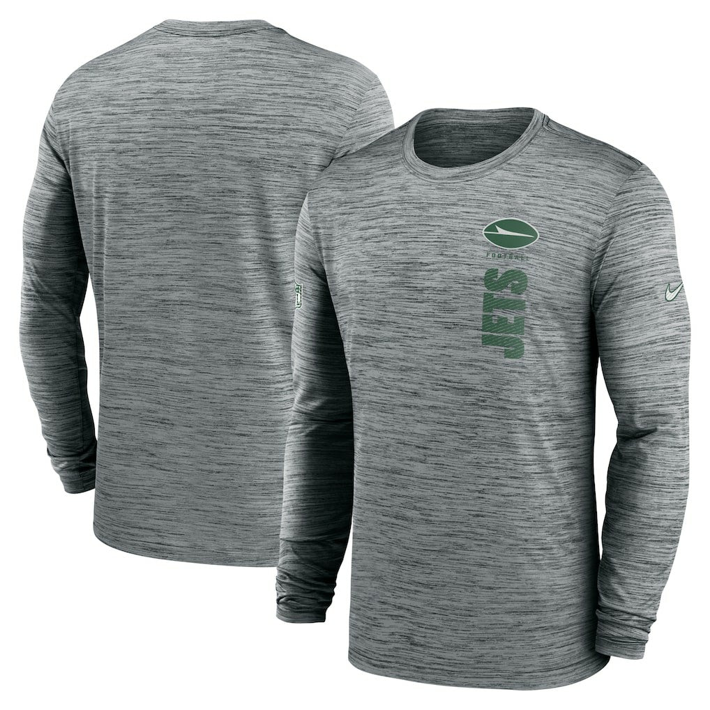 New York Jets Sideline Velocity Dri-FIT Long Sleeve T-Shirt Gray - Nike