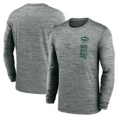 New York Jets Sideline Velocity Dri-FIT Long Sleeve T-Shirt Gray - Nike