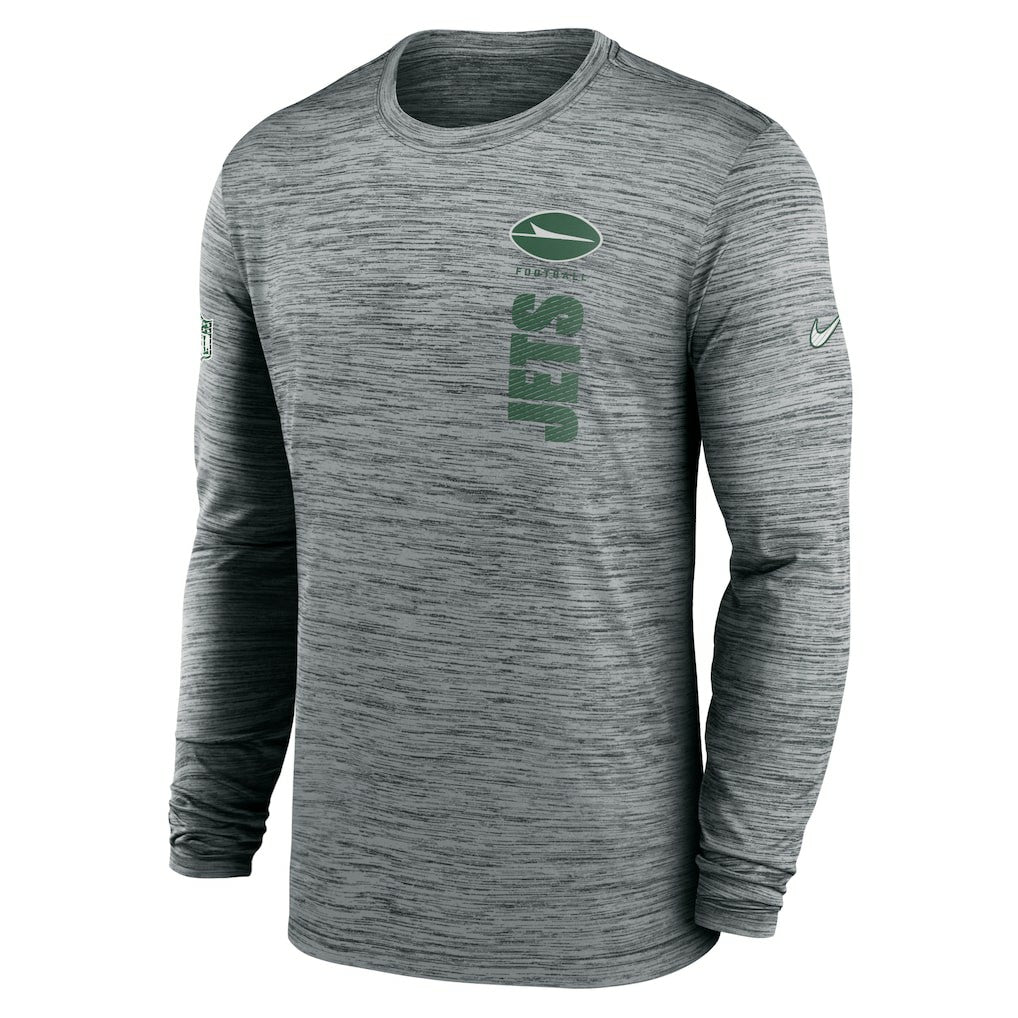 New York Jets Sideline Velocity Dri-FIT Long Sleeve T-Shirt Gray - Nike