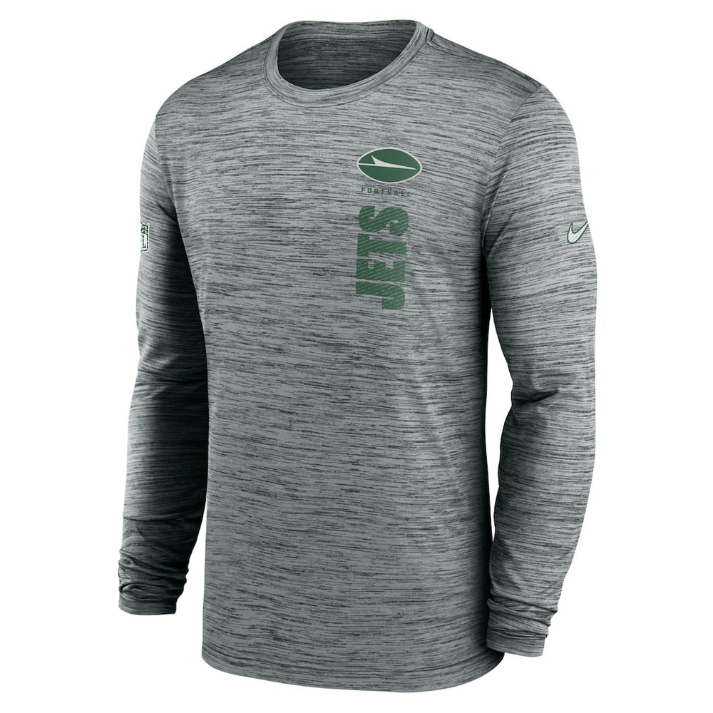 New York Jets Sideline Velocity Dri-FIT Long Sleeve T-Shirt Gray - Nike
