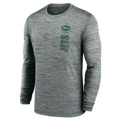 New York Jets Sideline Velocity Dri-FIT Long Sleeve T-Shirt Gray - Nike