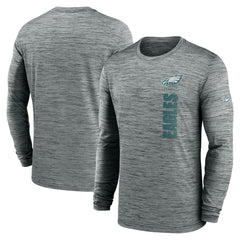Philadelphia Eagles Sideline Velocity Dri-FIT Long Sleeve T-Shirt Gray - Nike