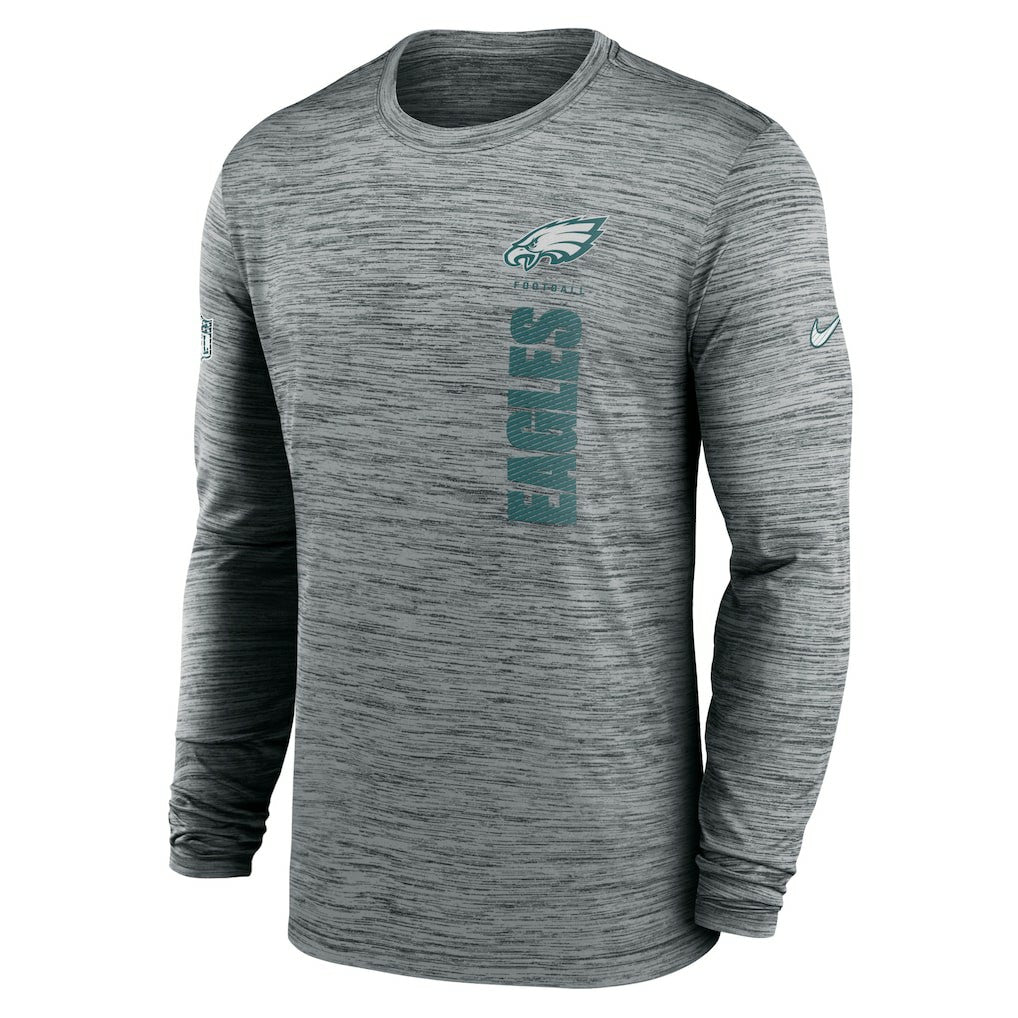 Philadelphia Eagles Sideline Velocity Dri-FIT Long Sleeve T-Shirt Gray - Nike
