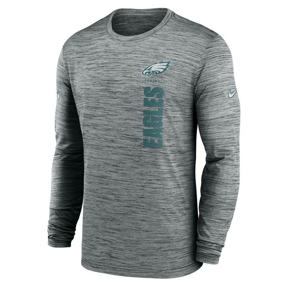 Philadelphia Eagles Sideline Velocity Dri-FIT Long Sleeve T-Shirt Gray - Nike
