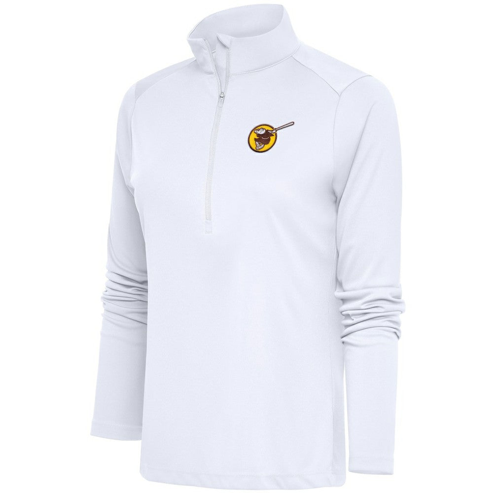 San Diego Padres Antigua Women's Cooperstown Tribute Half-Zip Pullover Top Clearance