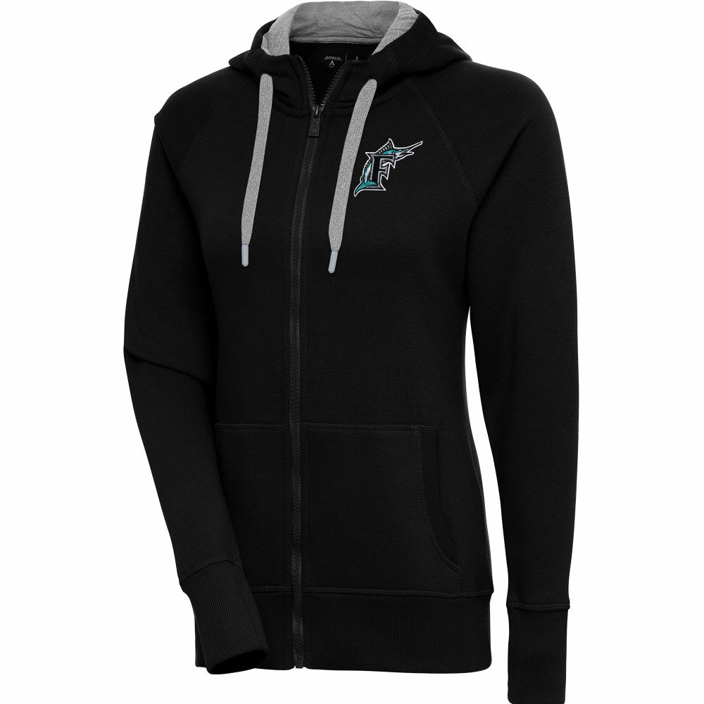 Florida Marlins Antigua Women's Cooperstown Collection Victory Raglan Full-Zip Hoodie for sale