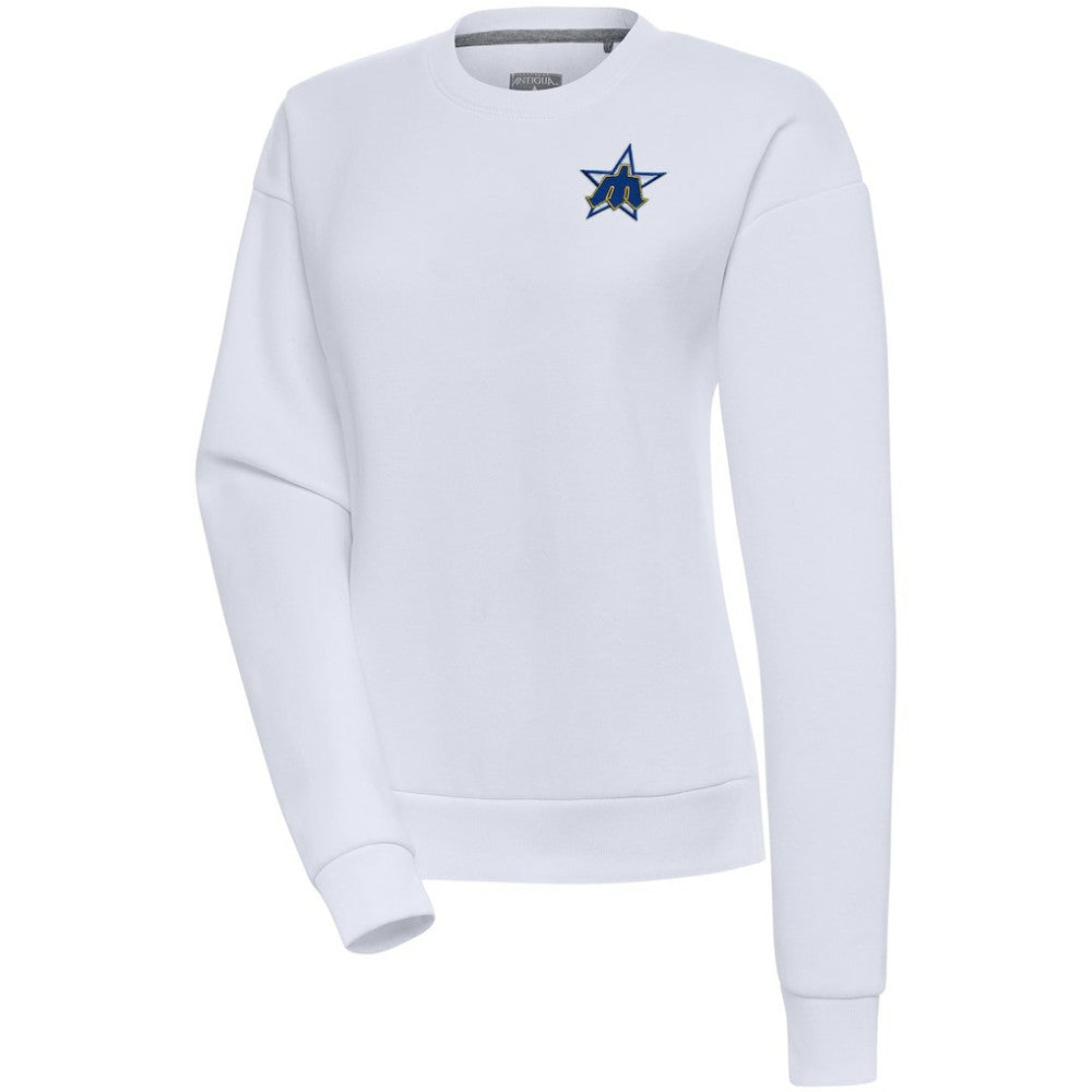 Seattle Mariners Antigua Women's Cooperstown Victory Crewneck Pullover Sweatshirt Clearance
