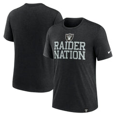 Las Vegas Raiders Blitz Tri-Blend T-Shirt Heather Black - Nike