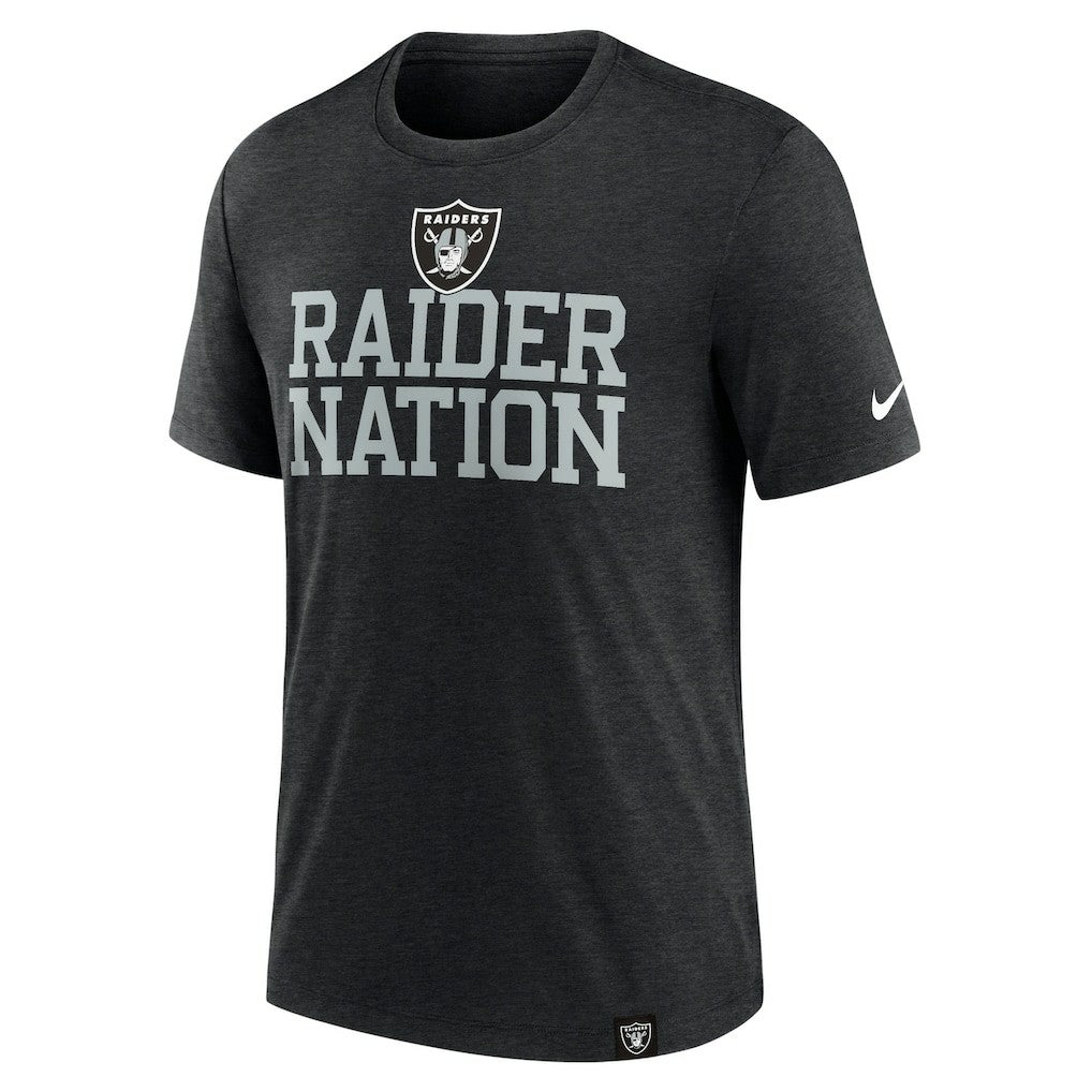 Las Vegas Raiders Blitz Tri-Blend T-Shirt Heather Black - Nike