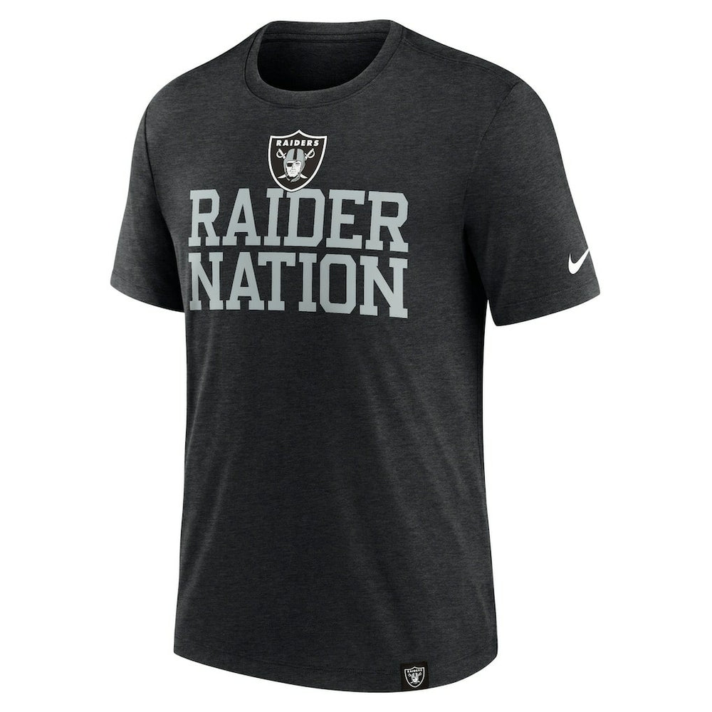 Las Vegas Raiders Blitz Tri-Blend T-Shirt Heather Black - Nike