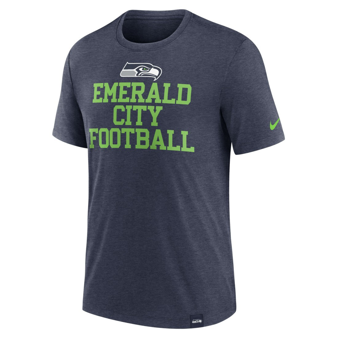 Seattle Seahawks Blitz Tri-Blend T-Shirt Heather College Navy - Nike
