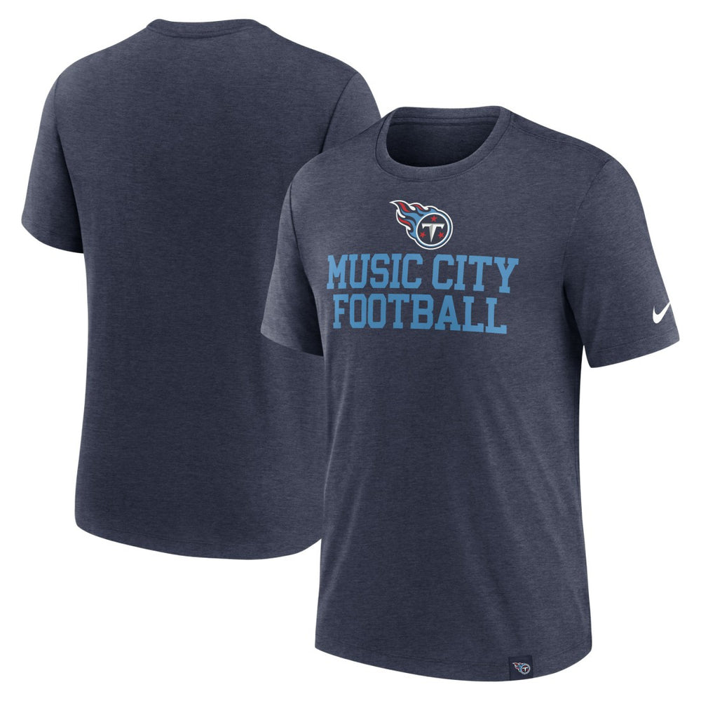 Tennessee Titans Blitz Tri-Blend T-Shirt Heather Navy - Nike