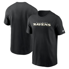 Baltimore Ravens Primetime Wordmark Essential T-Shirt Black - Nike