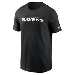 Baltimore Ravens Primetime Wordmark Essential T-Shirt Black - Nike