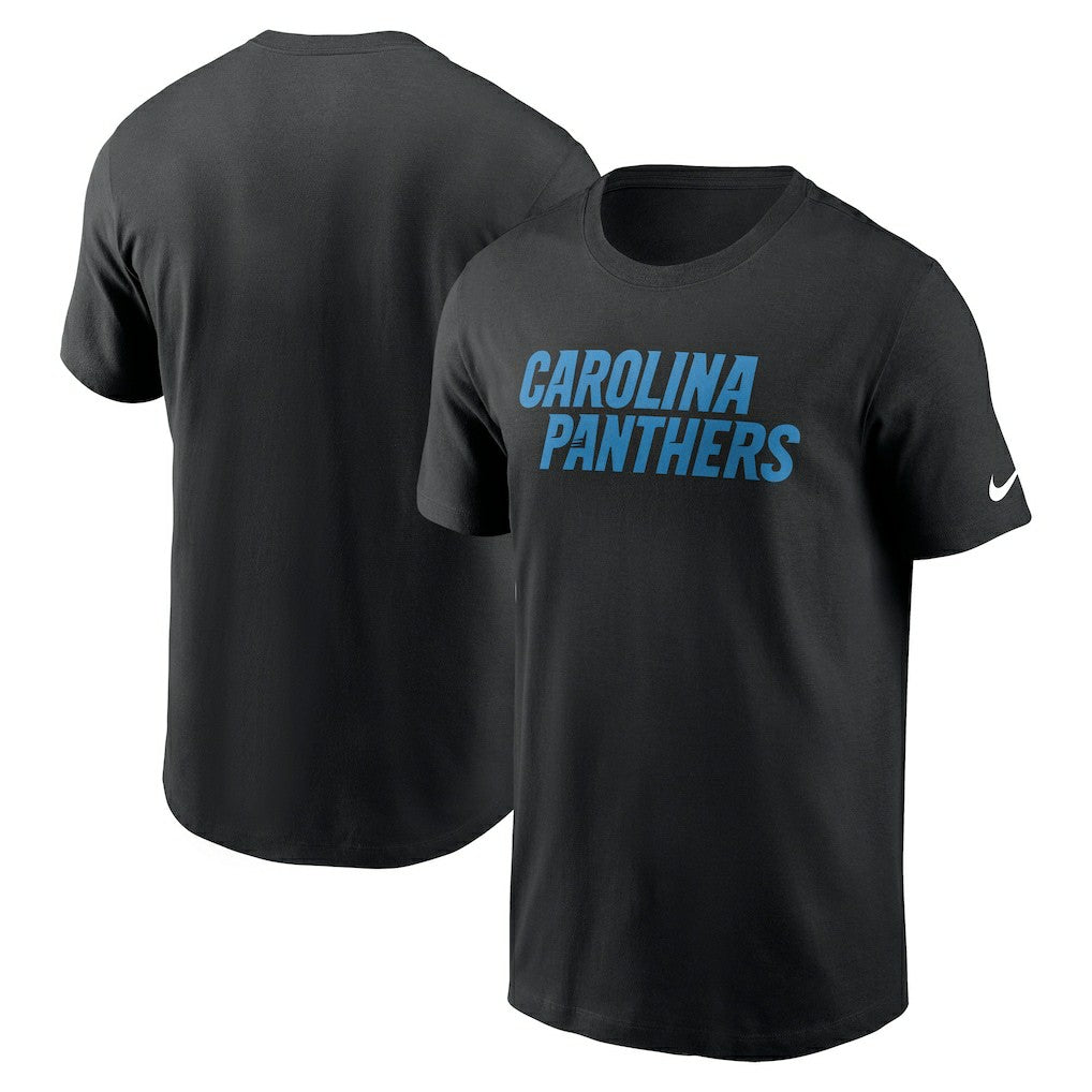 Carolina Panthers Primetime Wordmark Essential T-Shirt Black - Nike
