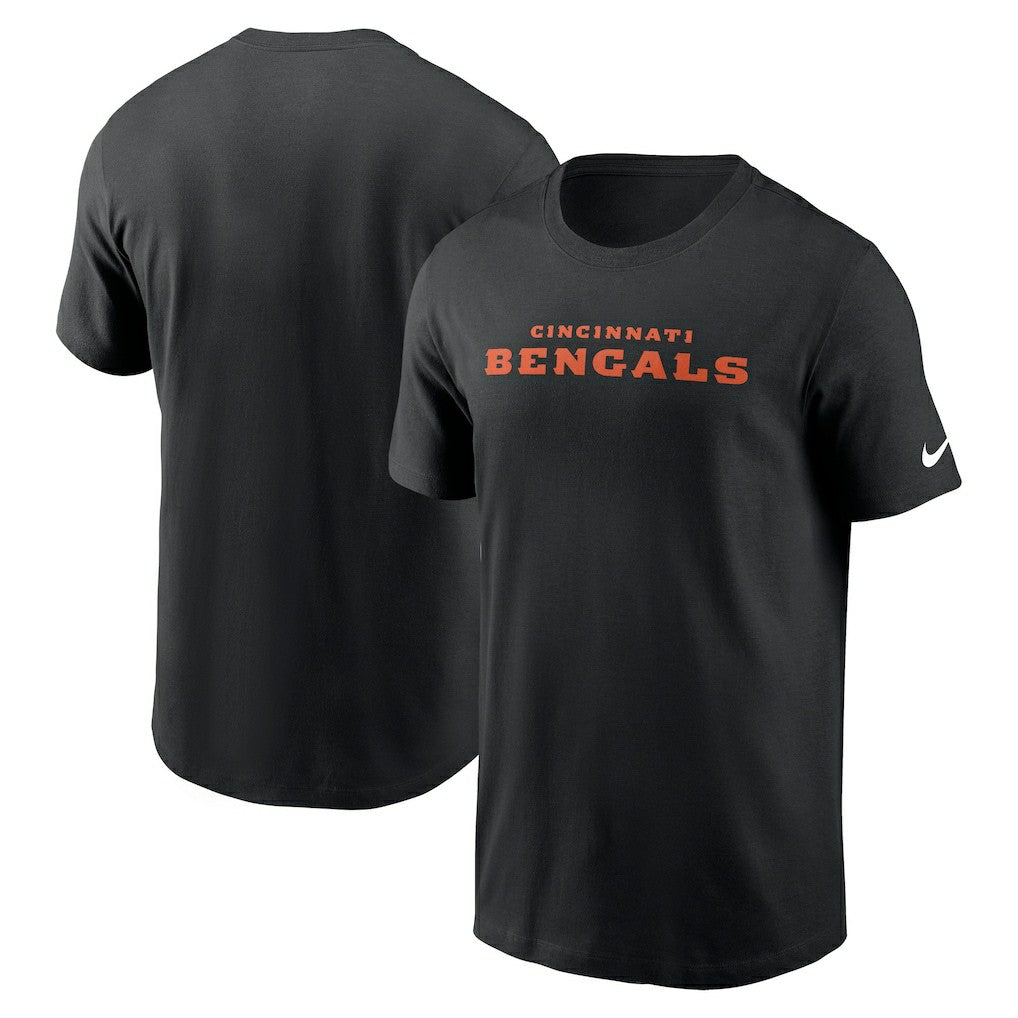 Cincinnati Bengals Primetime Wordmark Essential T-Shirt Black - Nike