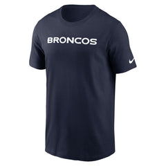 Denver Broncos Primetime Wordmark Essential T-Shirt Navy - Nike