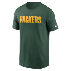 Green Bay Packers Primetime Wordmark Essential T-Shirt Green - Nike