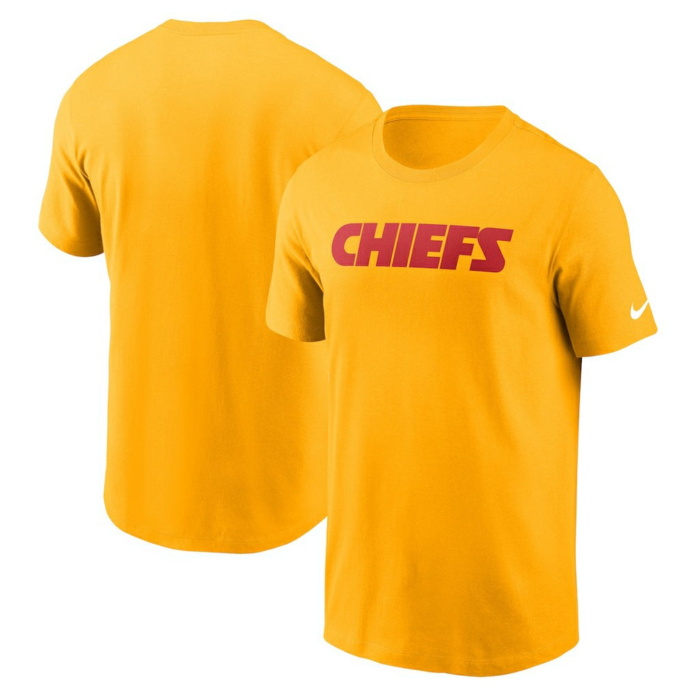Kansas City Chiefs Primetime Wordmark Essential T-Shirt Gold - Nike