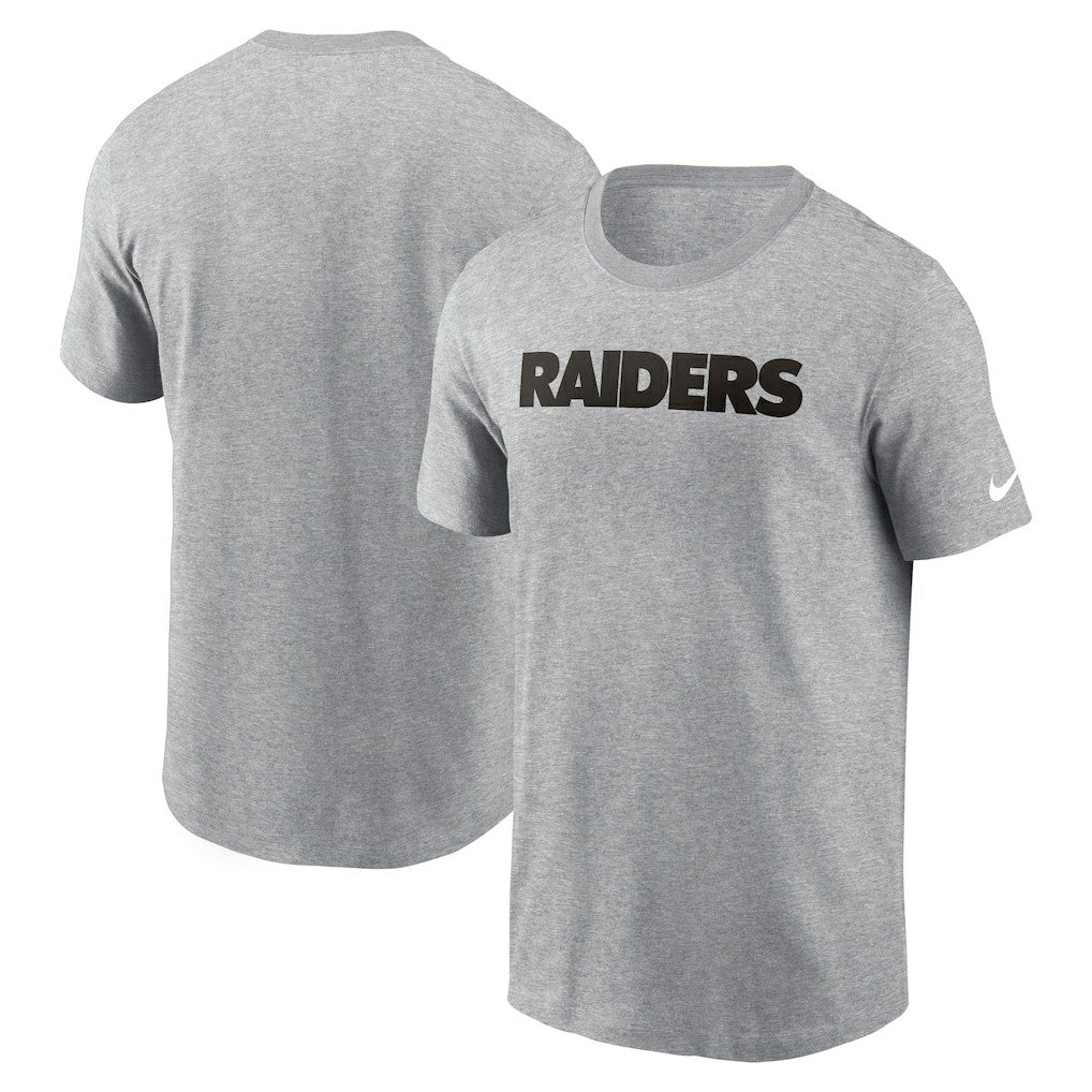 Las Vegas Raiders Primetime Wordmark Essential T-Shirt Heather Gray - Nike