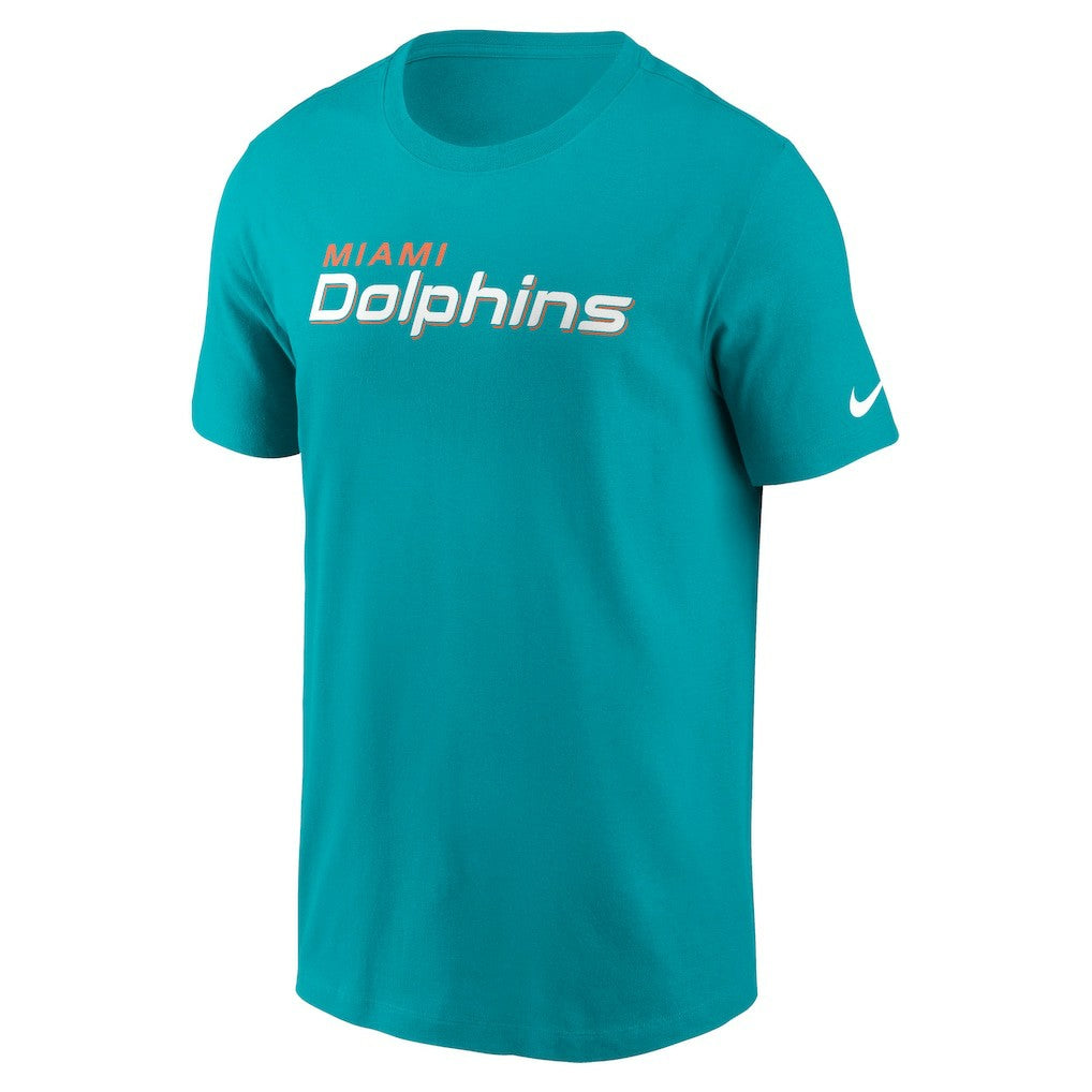 Miami Dolphins Primetime Wordmark Essential T-Shirt Aqua - Nike