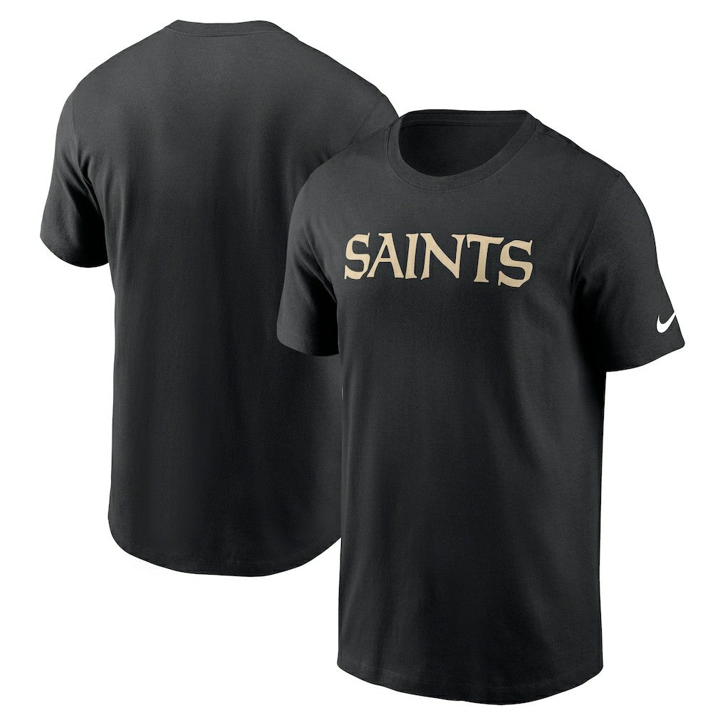 New Orleans Saints Primetime Wordmark Essential T-Shirt Black - Nike