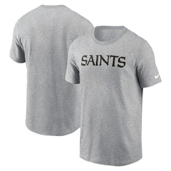 New Orleans Saints Primetime Wordmark Essential T-Shirt Heather Gray - Nike