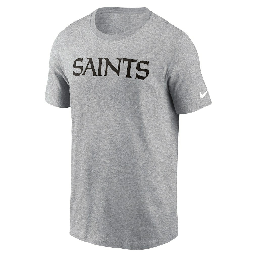 New Orleans Saints Primetime Wordmark Essential T-Shirt Heather Gray - Nike
