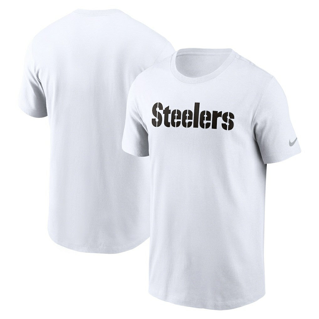 Pittsburgh Steelers Primetime Wordmark Essential T-Shirt White - Nike