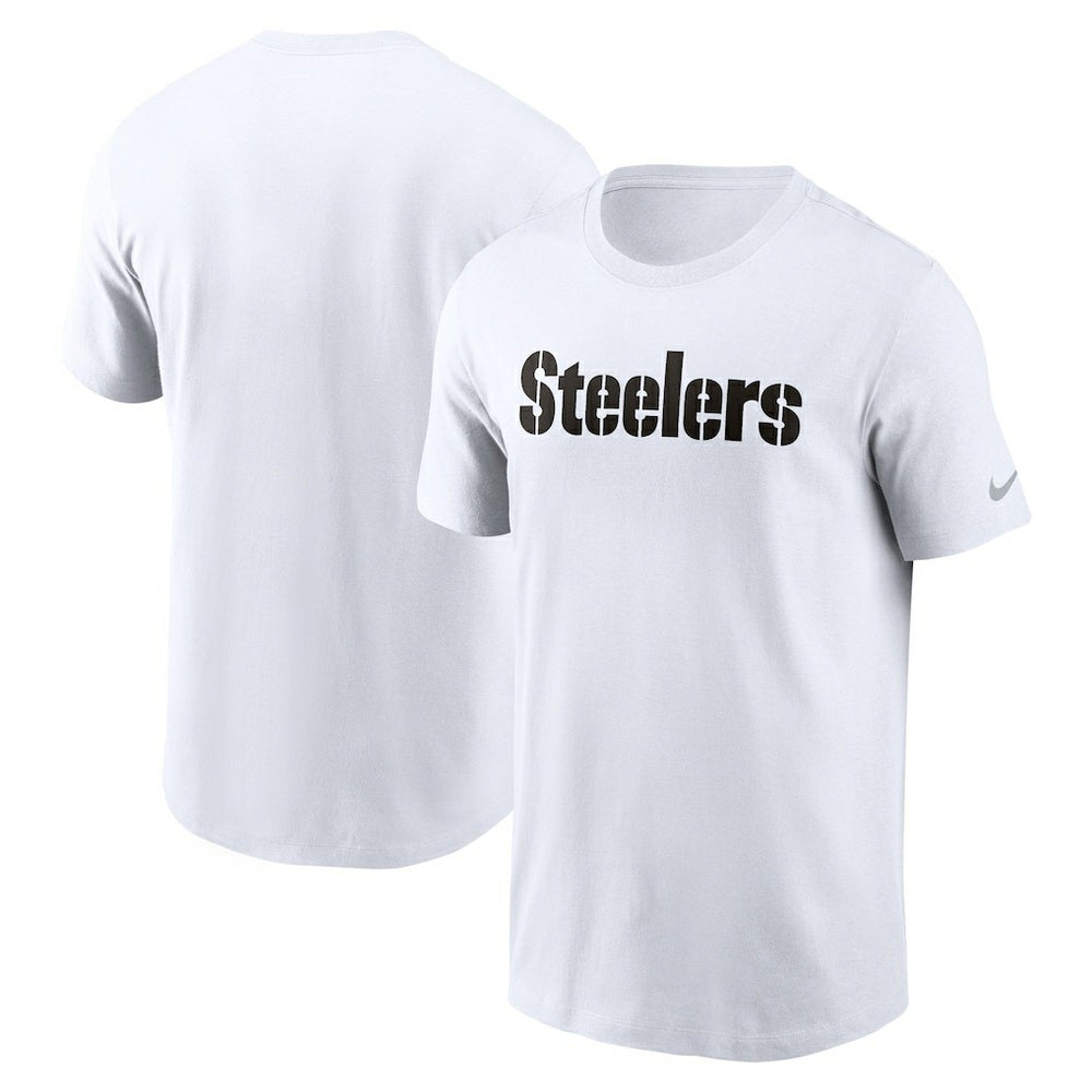 Pittsburgh Steelers Primetime Wordmark Essential T-Shirt White - Nike