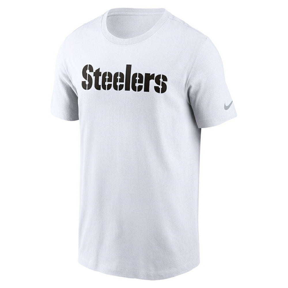Pittsburgh Steelers Primetime Wordmark Essential T-Shirt White - Nike