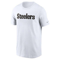 Pittsburgh Steelers Primetime Wordmark Essential T-Shirt White - Nike