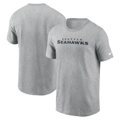 Seattle Seahawks Primetime Wordmark Essential T-Shirt Heather Gray - Nike