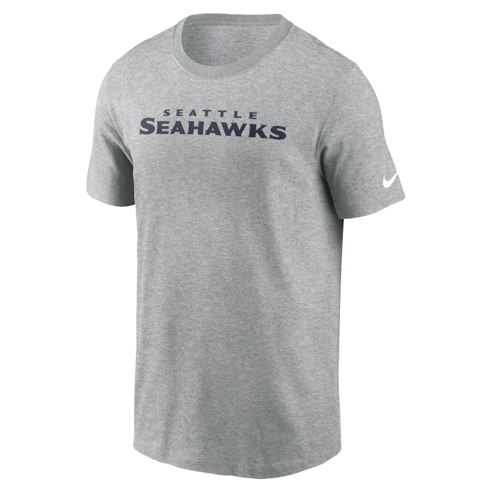 Seattle Seahawks Primetime Wordmark Essential T-Shirt Heather Gray - Nike
