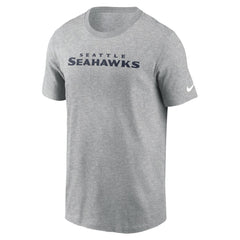 Seattle Seahawks Primetime Wordmark Essential T-Shirt Heather Gray - Nike