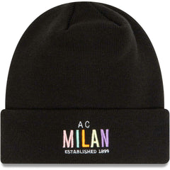 New Era AC Milan New Era Wordmark Cuffed Knit Hat - Black