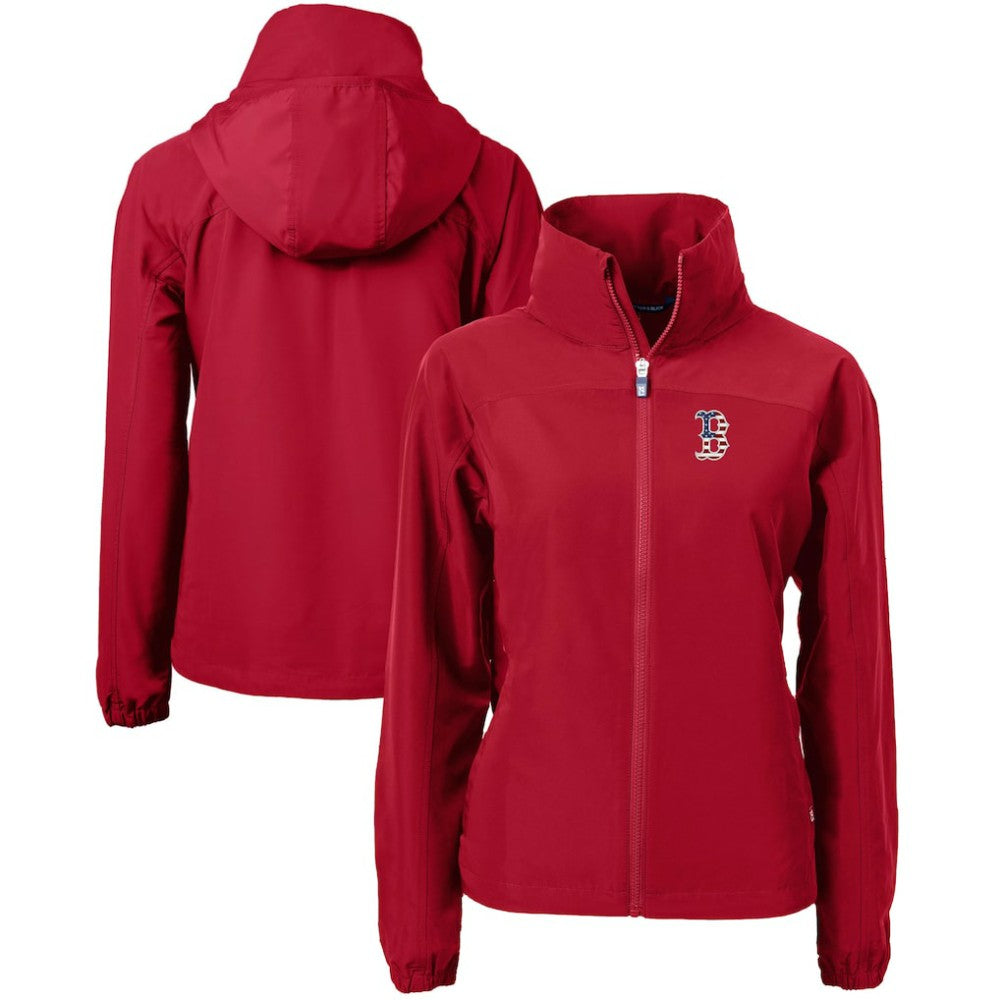 Boston Red Sox Cutter & Buck Women's Charter Eco Recycled Full-Zip Jacket Lifestyle