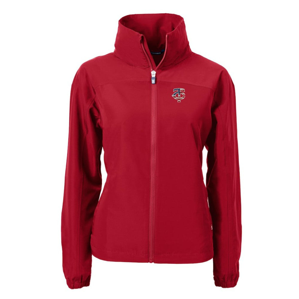 Minnesota Twins Cutter & Buck Women's Charter Eco Recycled Full-Zip Jacket Lifestyle