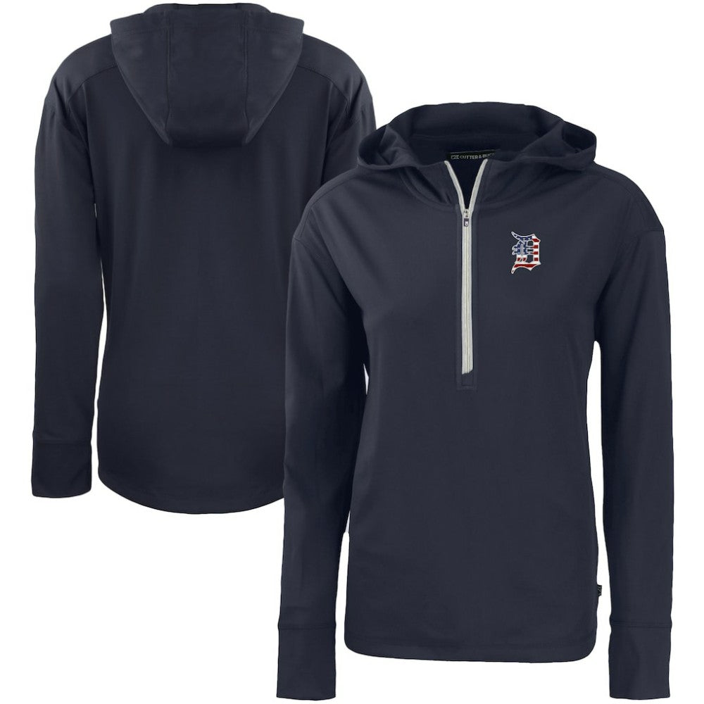 Detroit Tigers Cutter & Buck Women's Daybreak Eco Recycled Half-Zip Hoodie for sale